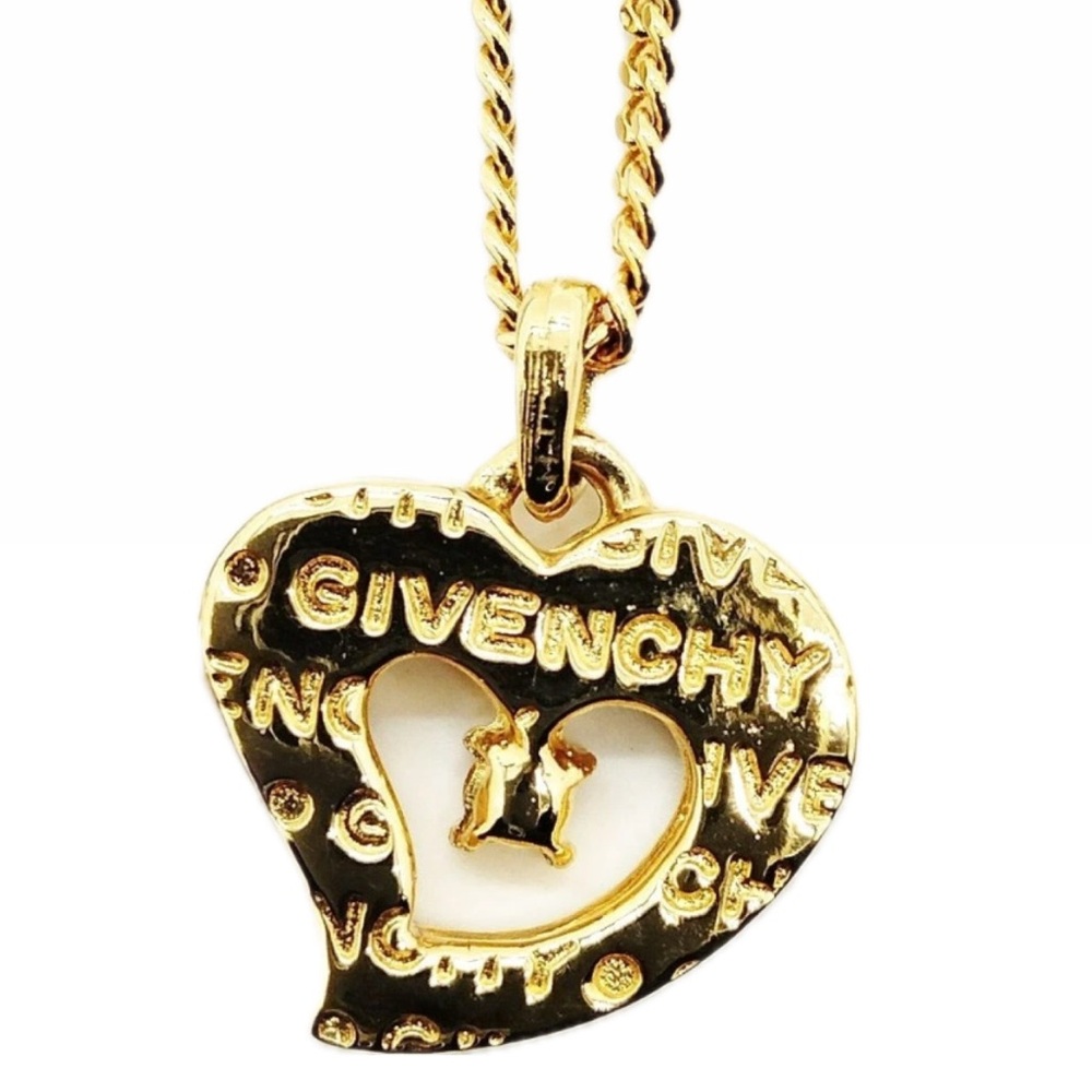 GIVENCHY Heart motif rhinestone necklace - Picture 3 of 7